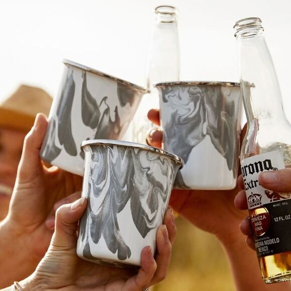 Set of 4 Marbled Enamel Tumblers  - NEW!!!! - Picture 1 of 5